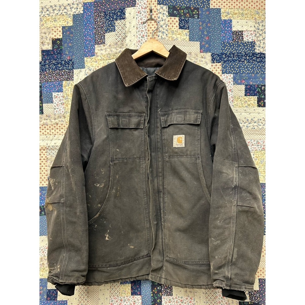 Vintage 90's CARHARTT Traditional Artic workwear jacket XL Quilted Distressed